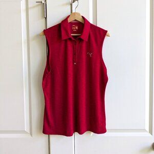 Puma Dry Cell Sleeveless Polo Shirt Pink Golf Active Top Embroidered Logo